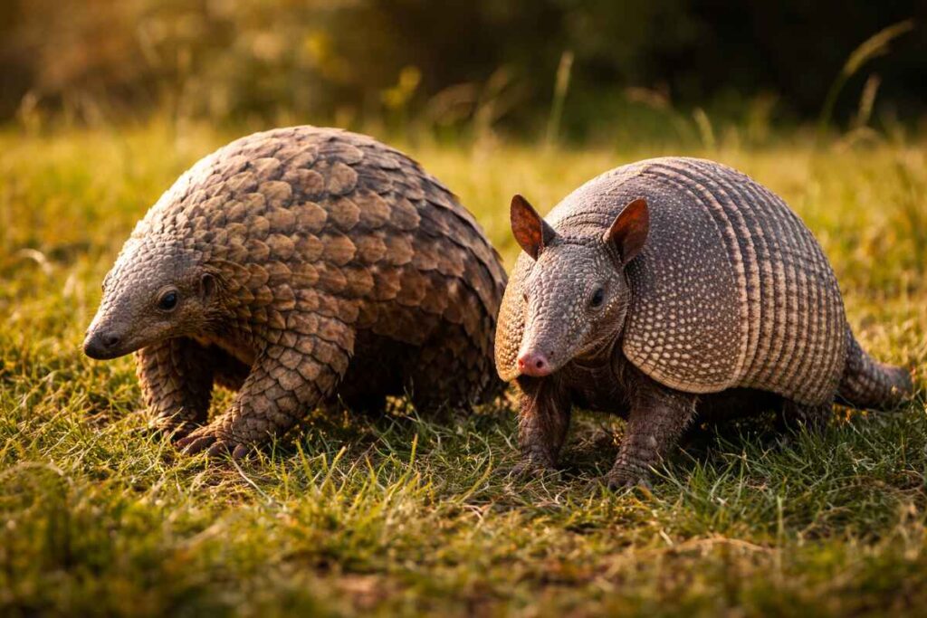 Порівняння зовнішнього вигляду пангаліна та броненосця