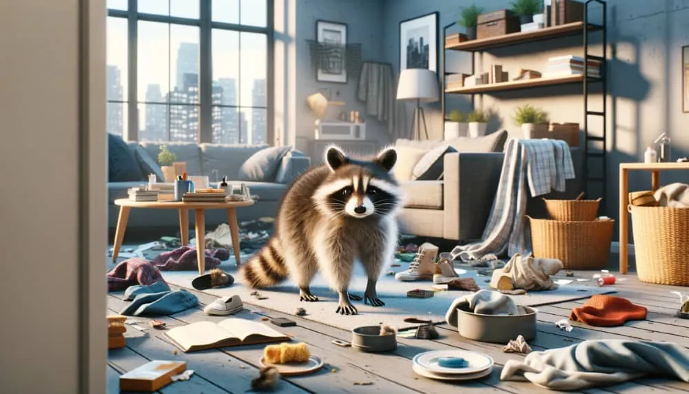 єнот наробив безлад в квартирі