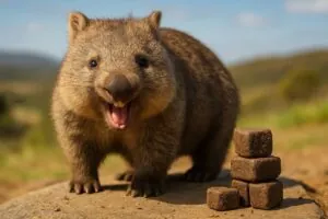 маленький вомбат с кубиками