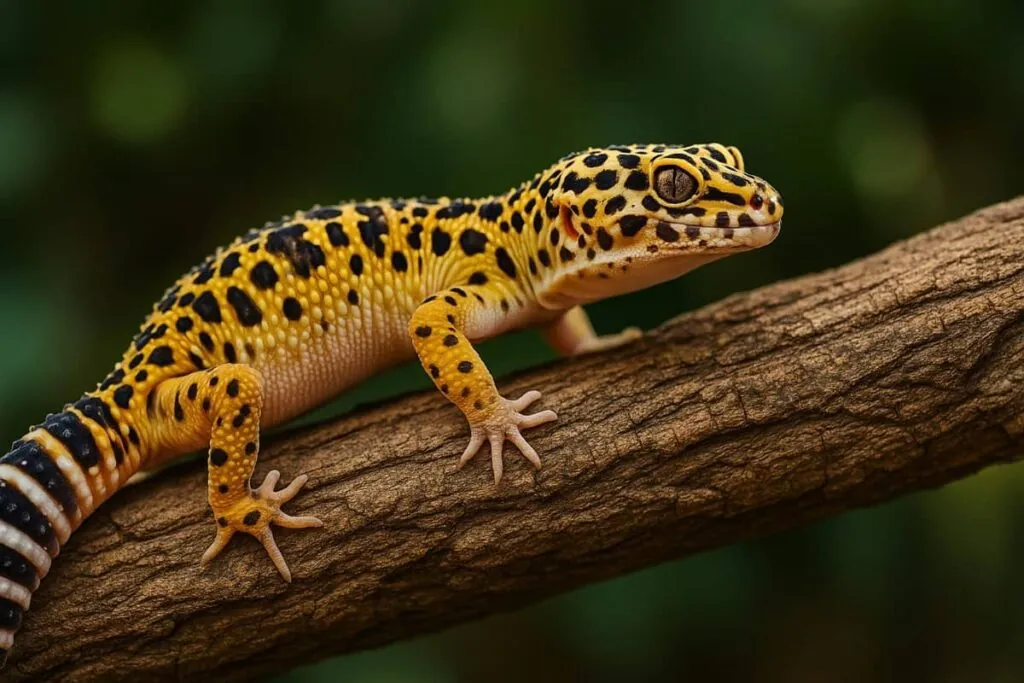 Желтый геккон на дереве