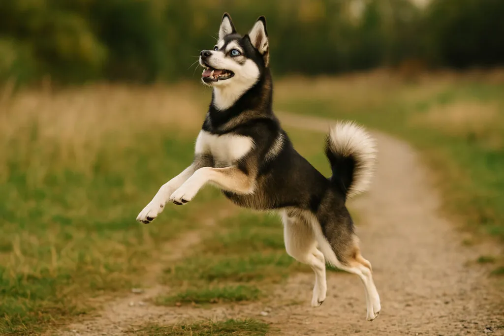 Аляскинский кли-кай прыгает